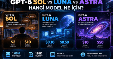 GPT-6 Sol ve GPT-6 Luna Astra farkları OpenAI API fiyatları ve model karşılaştırması