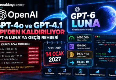 GPT-4o API kapanıyor GPT-4.1 modelleri ve GPT-6 Luna geçiş rehberi